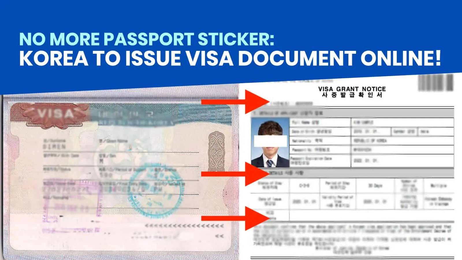 Visa du lịch Hàn Quốc hiện không còn được dán lên trang passport mà thay bằng  Giấy xác nhận cấp thị thực